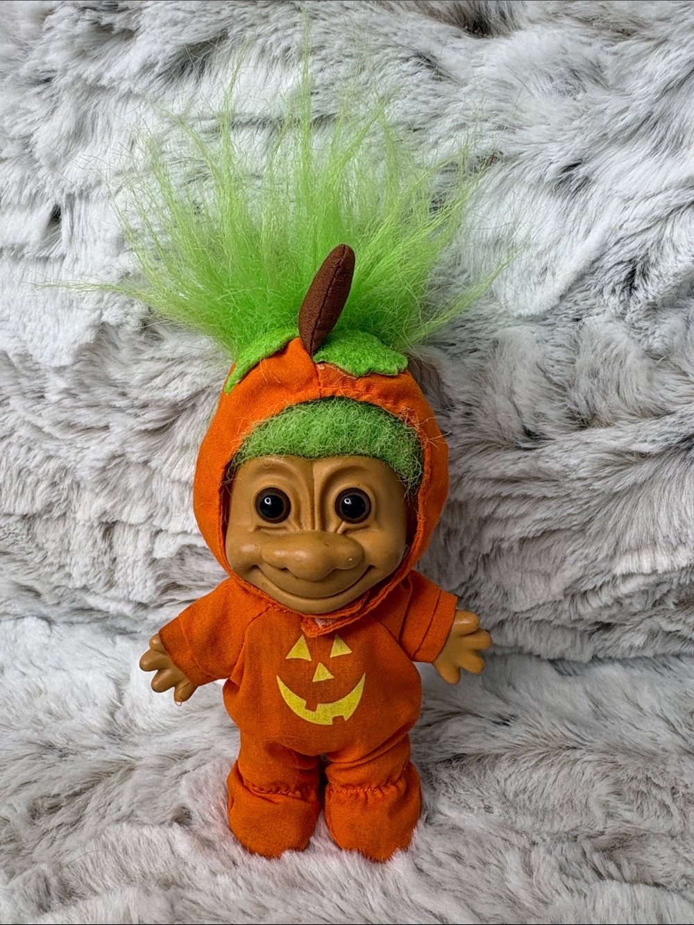 Vintage Russ Troll Kidz Doll Jack O Lantern. Halloween Decor